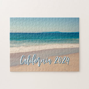 Custom Souvenir Photo Ocean Blue Scenic Beach Jigsaw Puzzle
