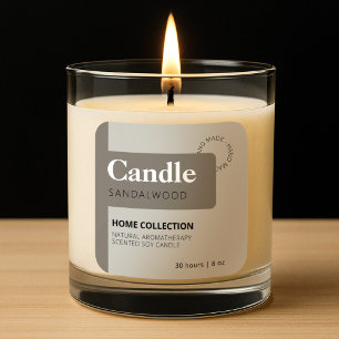 Custom Soy Candle Grey Olive Sandalwood Square Sticker