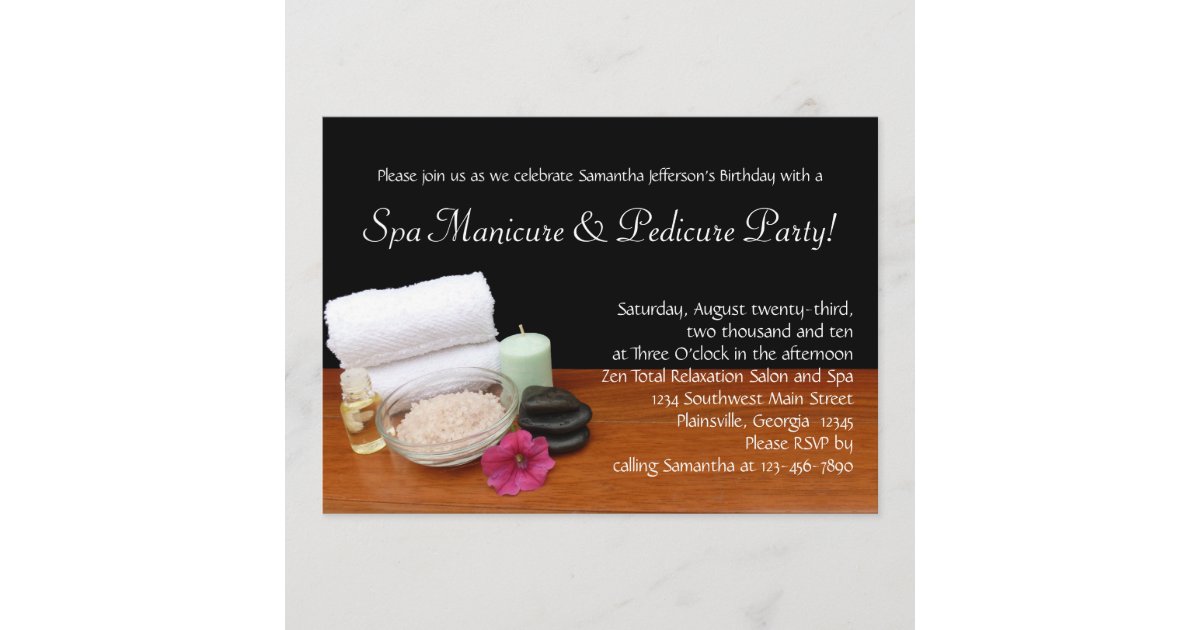 Custom Spa Manicure &amp; Pedicure Party Invitations | Zazzle.com