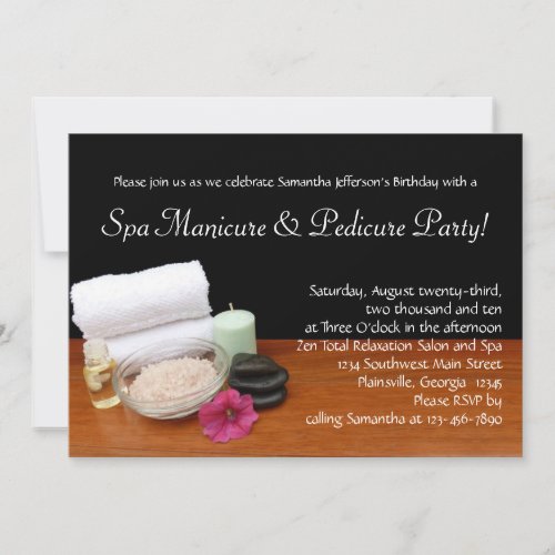 Custom Spa Manicure &amp; Pedicure Party Invitations