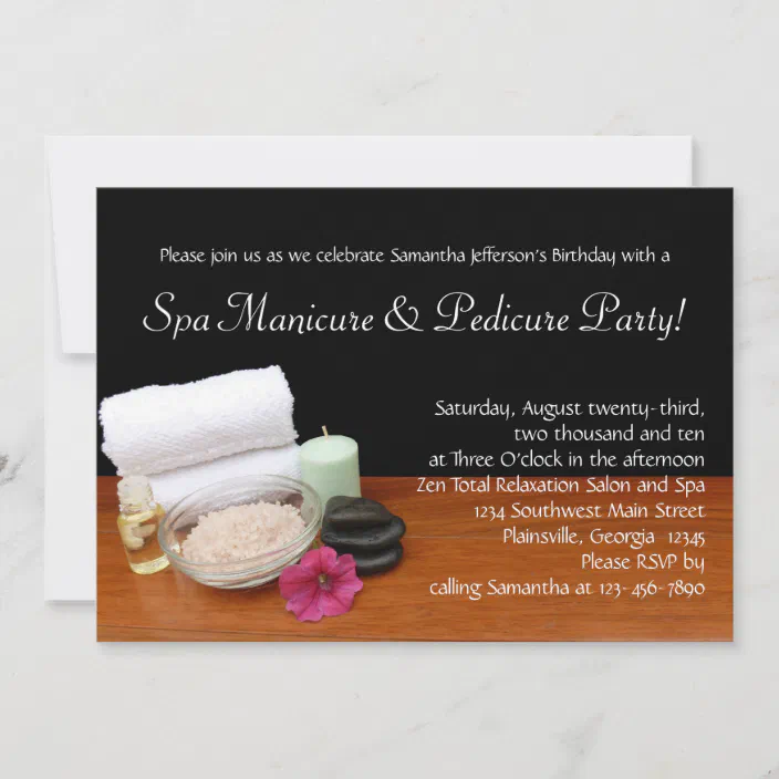 Custom Spa Manicure &amp; Pedicure Party Invitations | Zazzle