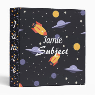 Custom. Space Rockets. 3 Ring Binder