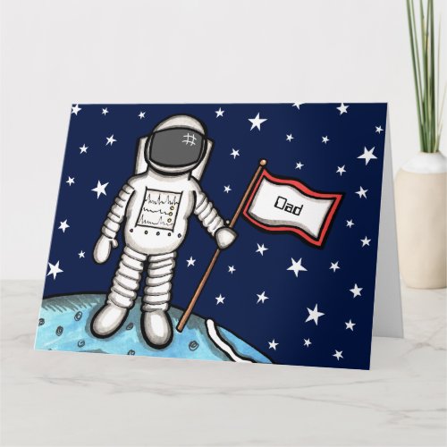 Custom Spaceman Astronaut Cosmic Fathers Day Card