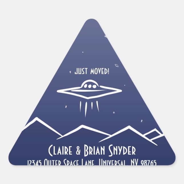 Custom Spaceship Sky Just Moved Envelope Stickers (Front)