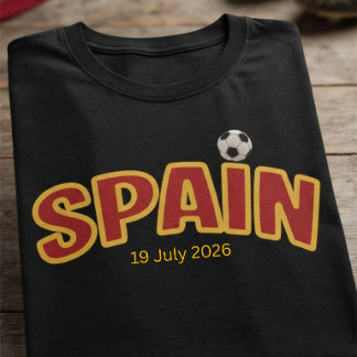 Custom Spain Flag Color Sports T-Shirt