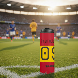 Custom Spain National Soccer Graphic Athlete Thermal Tumbler