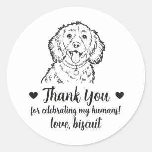 Custom Spaniel Dog Wedding Favor Stickers