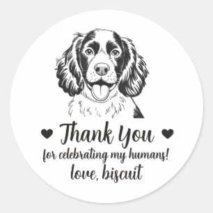 Custom Spaniel Dog Wedding Favor Stickers
