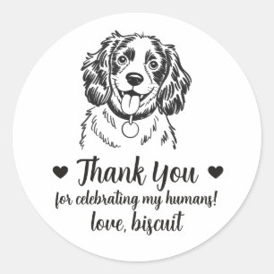 Custom Spaniel Dog Wedding Favor Stickers