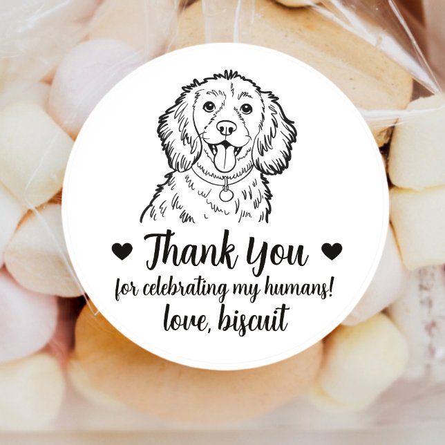 Custom Spaniel Dog Wedding Favor Stickers (Creator Uploaded)