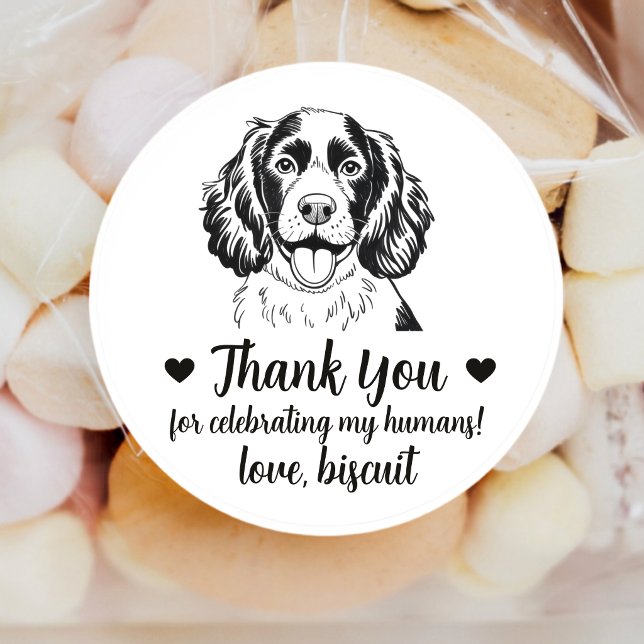Custom Spaniel Dog Wedding Favor Stickers (Creator Uploaded)