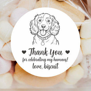 Custom Spaniel Dog Wedding Favor Stickers