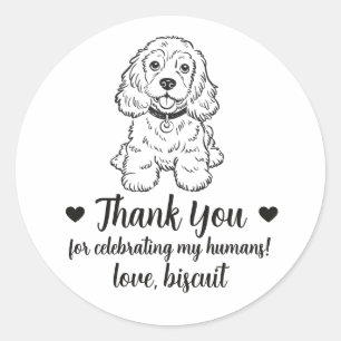 Custom Spaniel Dog Wedding Favor Stickers