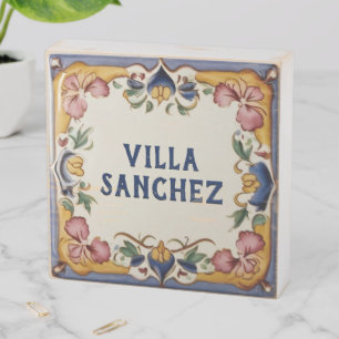 Custom Spanish Design House Name Plate Wooden Box Sign