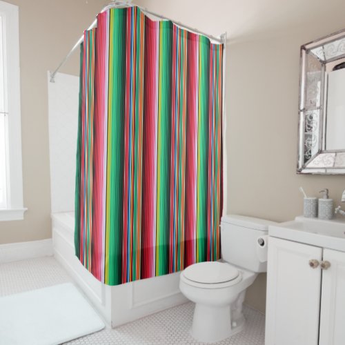 Custom Spanish Serape Mexican Blanket Fiesta Shower Curtain