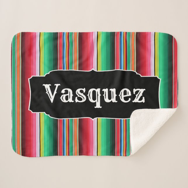 Custom Spanish Serape Mexican Blanket Personalized (Front (Horizontal))