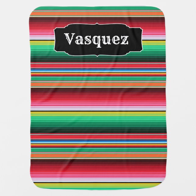 Custom Spanish Serape Mexican Blanket Personalized (Front)