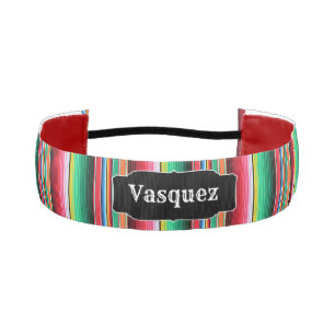 Custom Spanish Serape Mexican Blanket Personalized Athletic Headband