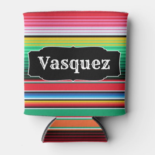 Custom Spanish Serape Mexican Blanket Personalized Can Cooler Zazzle