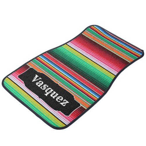 Custom Spanish Serape Mexican Blanket Personalized Car Floor Mat