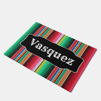 Custom Spanish Serape Mexican Blanket Personalized Doormat