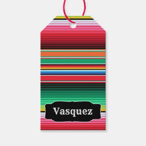 Custom Spanish Serape Mexican Blanket Personalized Gift Tags