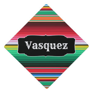 Custom Spanish Serape Mexican Blanket Personalized Graduation Cap Topper