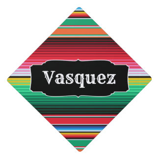 Custom Spanish Serape Mexican Blanket Personalized Graduation Cap Topper