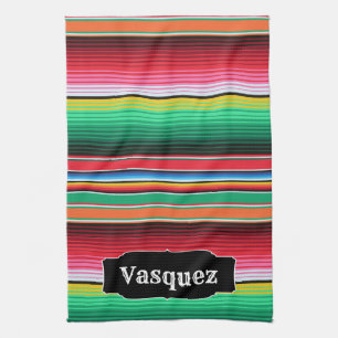 Custom Spanish Serape Mexican Blanket Personalized Kitchen Towel