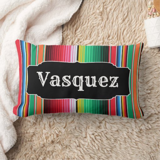Custom Spanish Serape Mexican Blanket Personalized Lumbar Pillow Zazzle