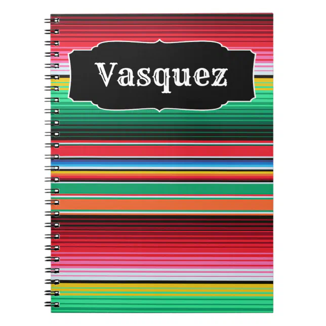 Mexican Notepad Custom Spanish Serape Mexican Blanket Personalized Notebook | Zazzle