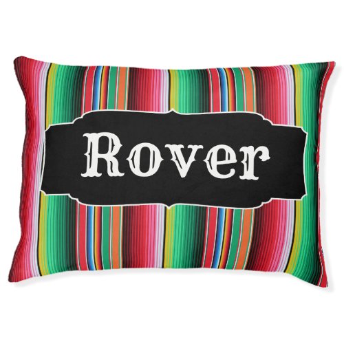 Custom Spanish Serape Mexican Blanket Personalized Pet Bed