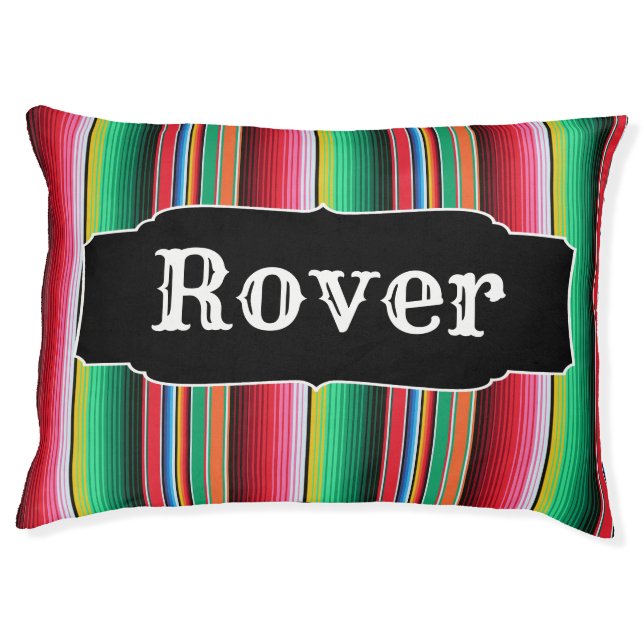 Custom Spanish Serape Mexican Blanket Personalized Pet Bed (Front)