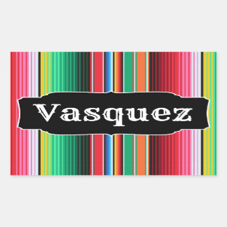 Custom Spanish Serape Mexican Blanket Personalized Rectangular Sticker