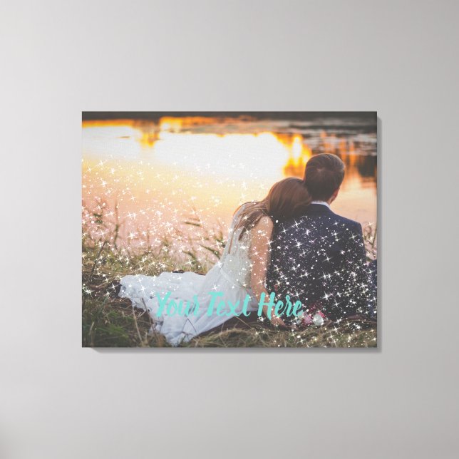 Custom Sparkle Light Effect Wedding Canvas Idea Print (Front)