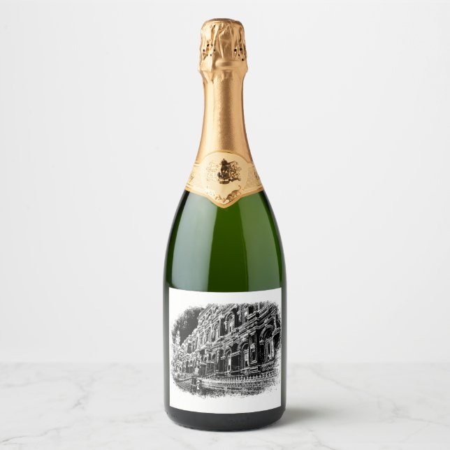 Custom Sparkling Wine Bottle Labels (10.2 cm x 8.9 (Front)