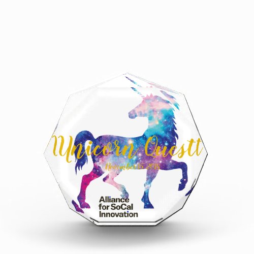 Custom Sparkly Magical Unicorn Option B Acrylic Award