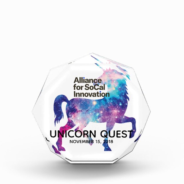 Custom Sparkly Magical Unicorn Option C Acrylic Award (Front)