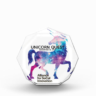 Custom Sparkly Magical Unicorn Option D Acrylic Award