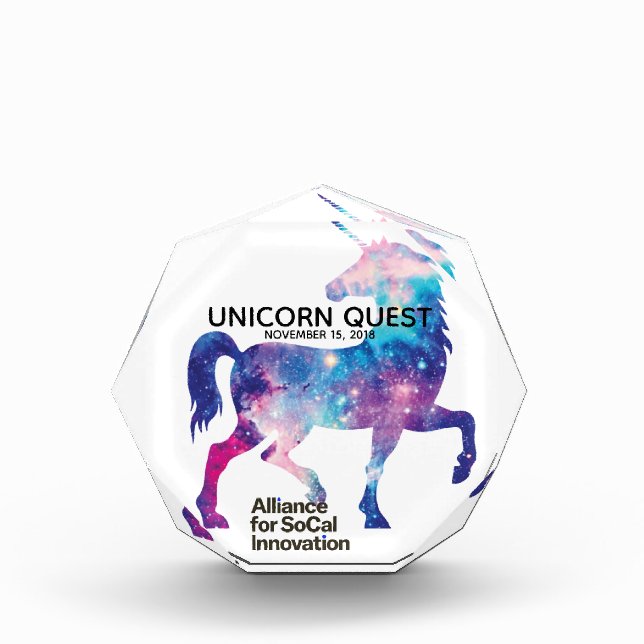 Custom Sparkly Magical Unicorn Option D Acrylic Award (Front)