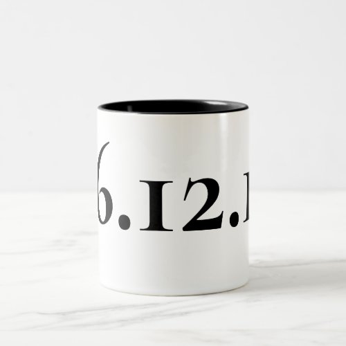 Custom Special Date Black And White Two_Tone Coffee Mug