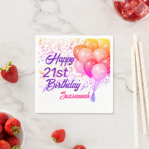 Custom Special Occasion Confetti with Balloons Napkins