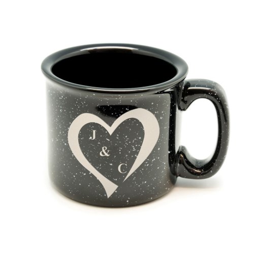 Custom Speckled Black and White Campfire Mug 