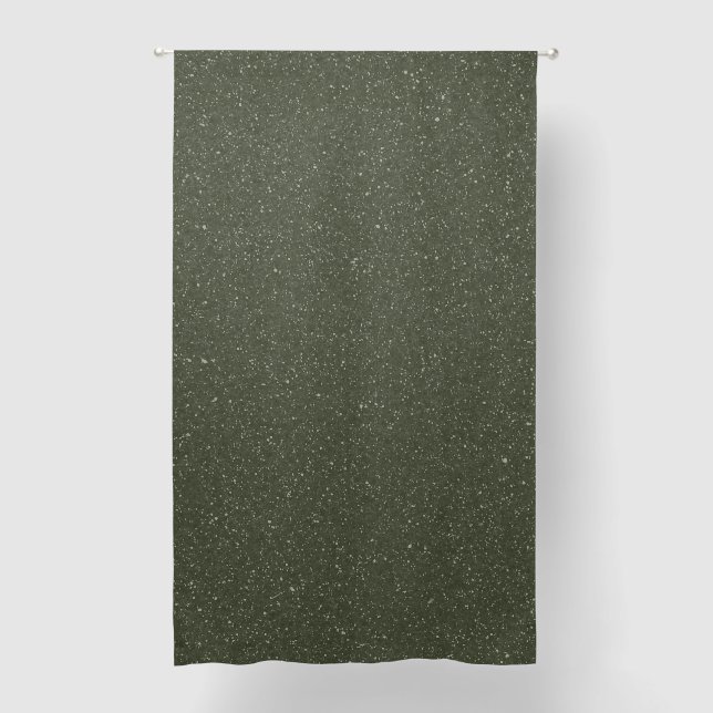 Custom Speckled Moss Green Curtain Panel (Front)