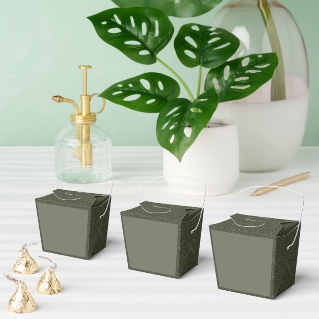 Custom Speckled Moss Green Favor Boxes (Multiple)