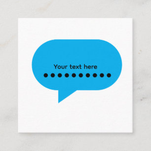 Custom Speech Bubble Design – Personalized Text Square Business Card