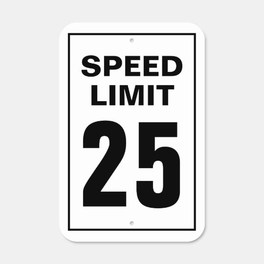 Custom speed limit traffic mph number road sign | Zazzle.com