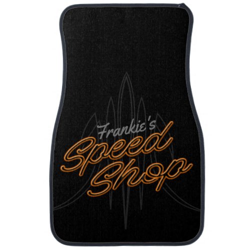 Custom Speed Shop Pinstriping Hot Rod Garage Dark Car Floor Mat