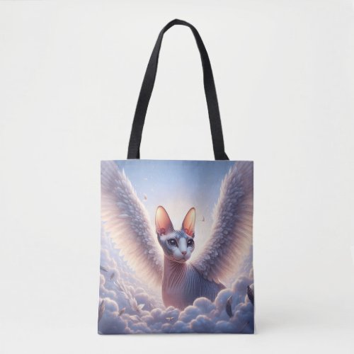 Custom Sphynx Cat Angel Art Remembrance Womens Tote Bag