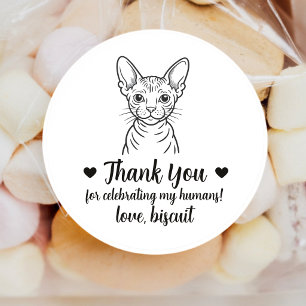 Custom Sphynx Cat Wedding Favor Stickers